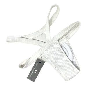 NWT Minimale Animale Banded Ribbed Brief in White Sea Salt